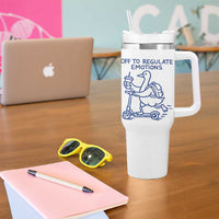 Funny Goose Psychologist Tumbler With Handle Off To Regulate Emotions Mental Health Counselor