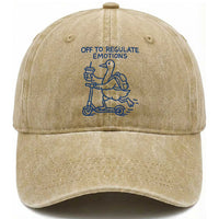 Funny Goose Psychologist Washed Cotton Baseball Cap Off To Regulate Emotions Mental Health Counselor