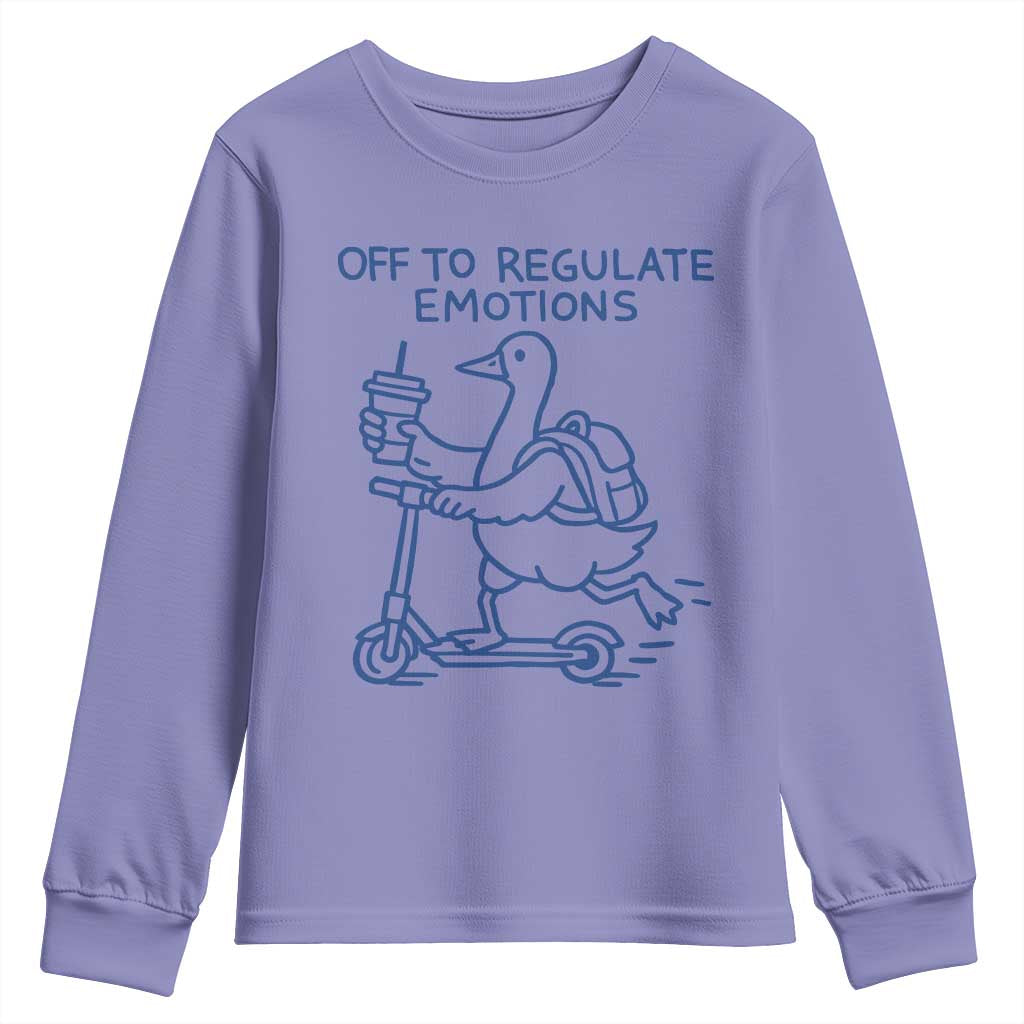 Funny Goose Psychologist Youth Sweatshirt Off To Regulate Emotions Mental Health Counselor