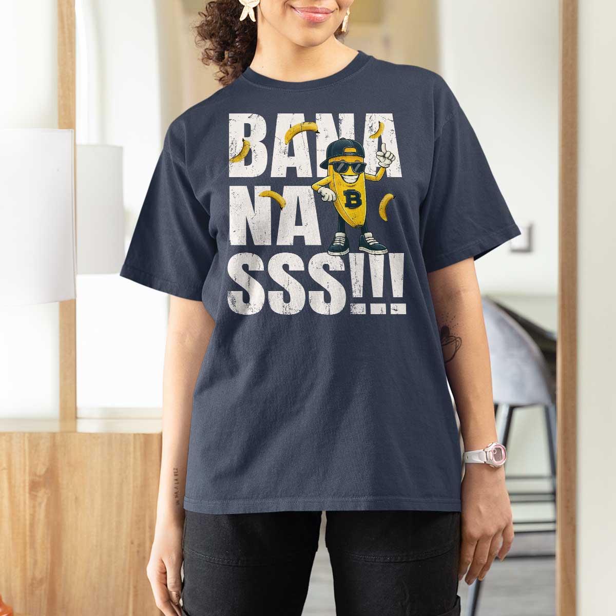 Banana Lovers T Shirt For Women Funny Bananas Vintage Style