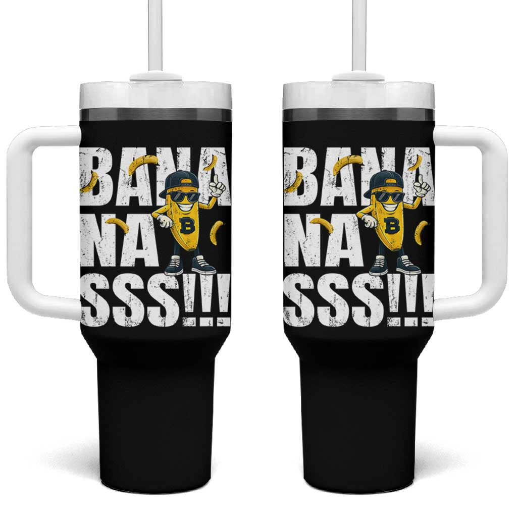 Banana Lovers Tumbler With Handle Funny Bananas Vintage Style