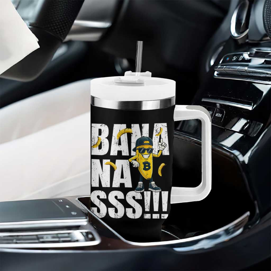 Banana Lovers Tumbler With Handle Funny Bananas Vintage Style