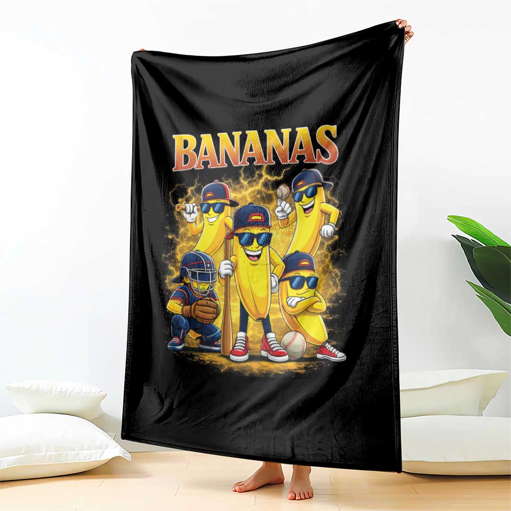 Funny Bananas Throw Blanket Lets Go Banana Cute Banana Lovers Bootleg