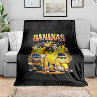 Funny Bananas Throw Blanket Lets Go Banana Cute Banana Lovers Bootleg