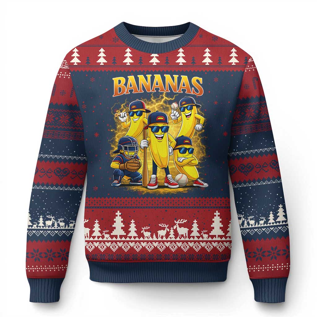 Funny Bananas Ugly Christmas Sweater Lets Go Banana Cute Banana Lovers Bootleg
