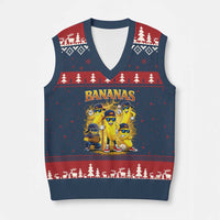 Funny Bananas V-Neck Knit Sweater Vest Lets Go Banana Cute Banana Lovers Bootleg