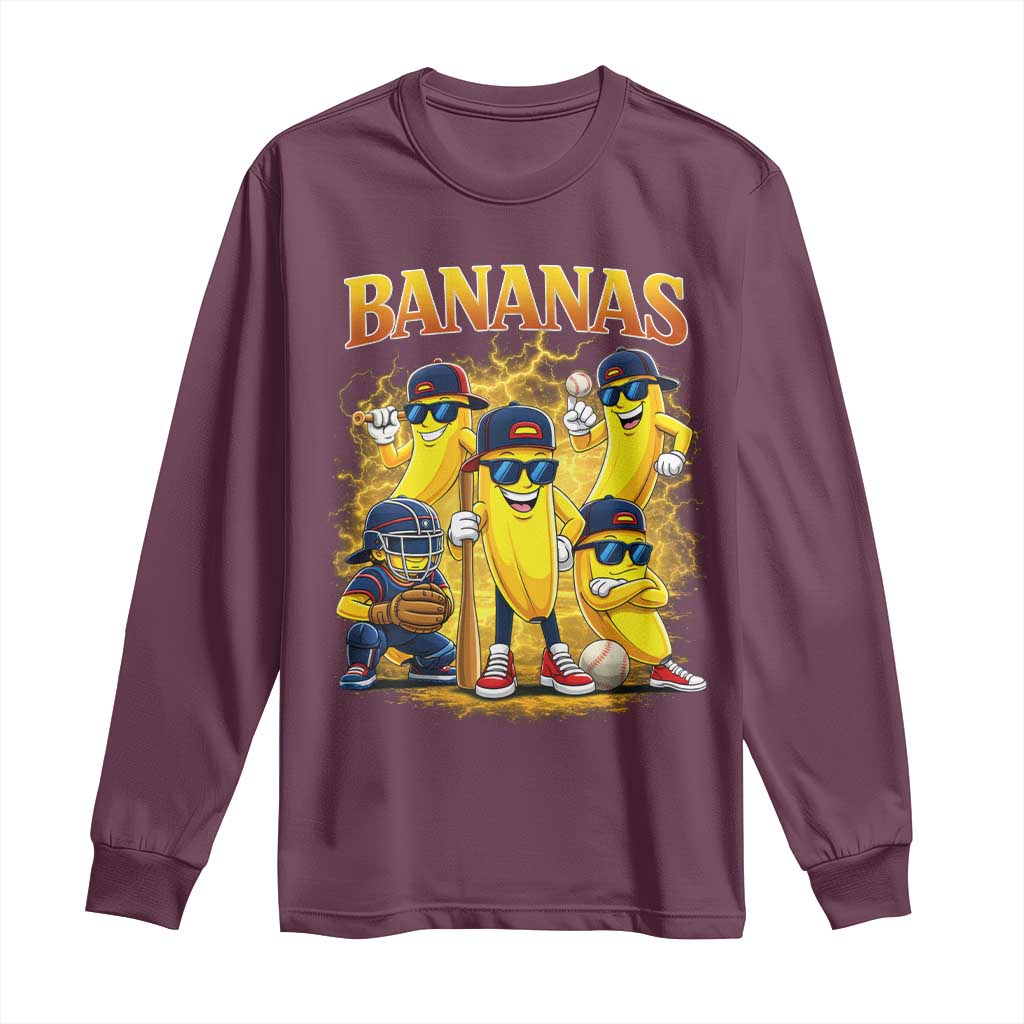 Funny Bananas Long Sleeve Shirt Lets Go Banana Cute Banana Lovers Bootleg