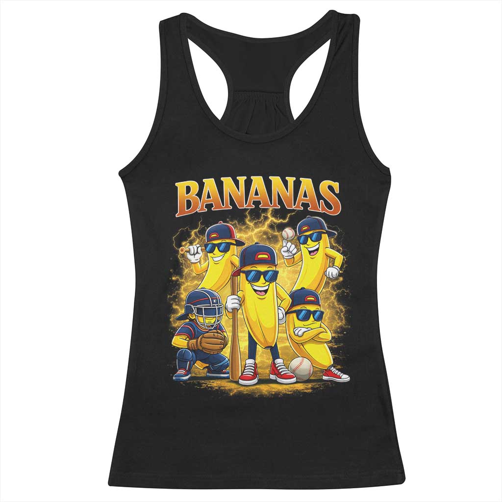 Funny Bananas Racerback Tank Top Lets Go Banana Cute Banana Lovers Bootleg