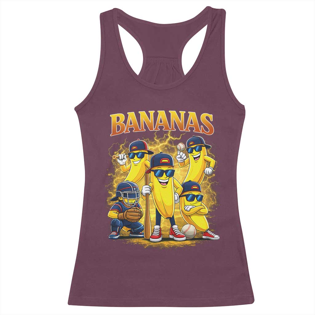 Funny Bananas Racerback Tank Top Lets Go Banana Cute Banana Lovers Bootleg