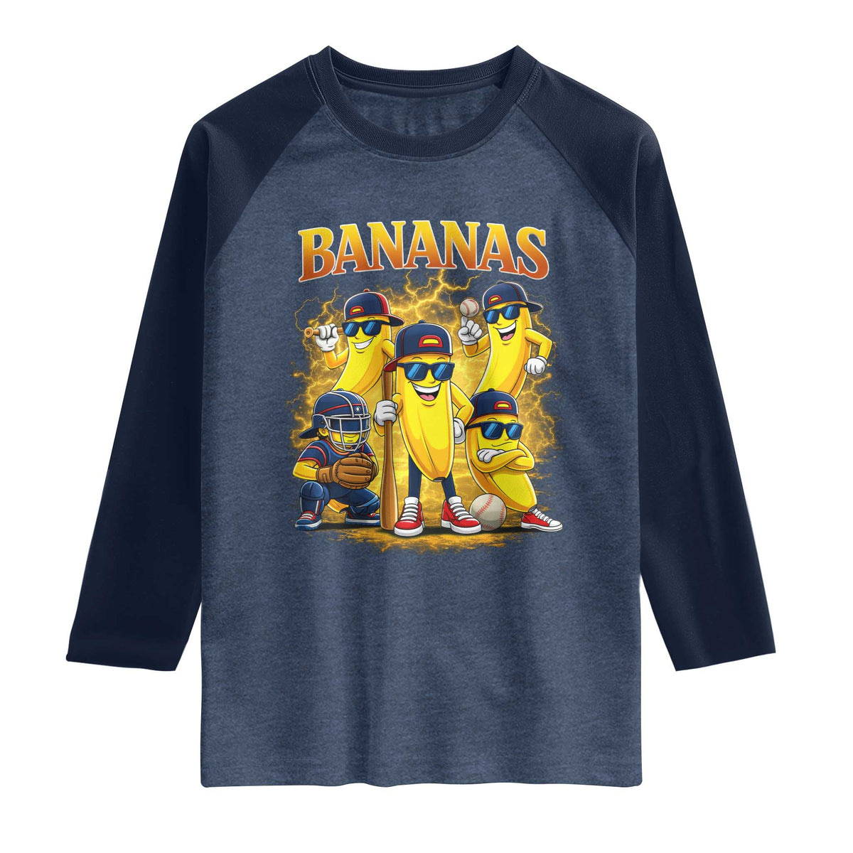 Funny Bananas Raglan Shirt Lets Go Banana Cute Banana Lovers Bootleg