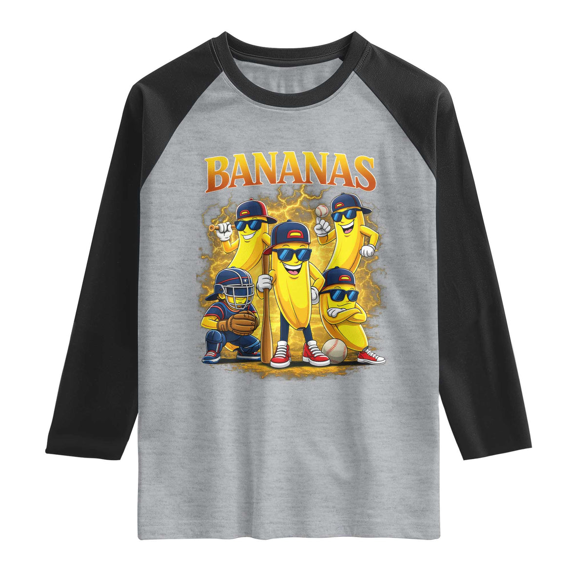 Funny Bananas Raglan Shirt Lets Go Banana Cute Banana Lovers Bootleg