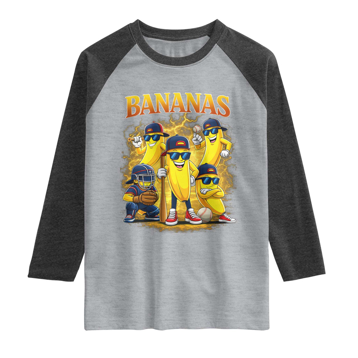 Funny Bananas Raglan Shirt Lets Go Banana Cute Banana Lovers Bootleg