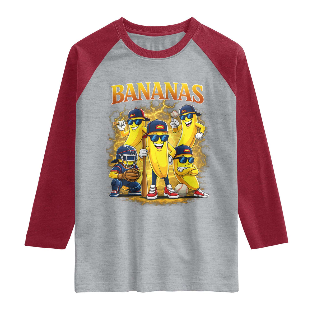 Funny Bananas Raglan Shirt Lets Go Banana Cute Banana Lovers Bootleg