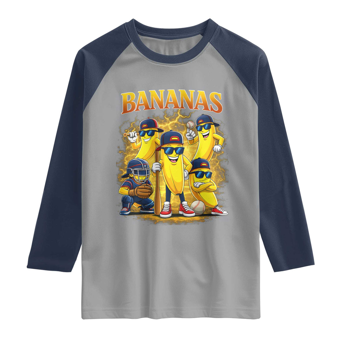 Funny Bananas Raglan Shirt Lets Go Banana Cute Banana Lovers Bootleg
