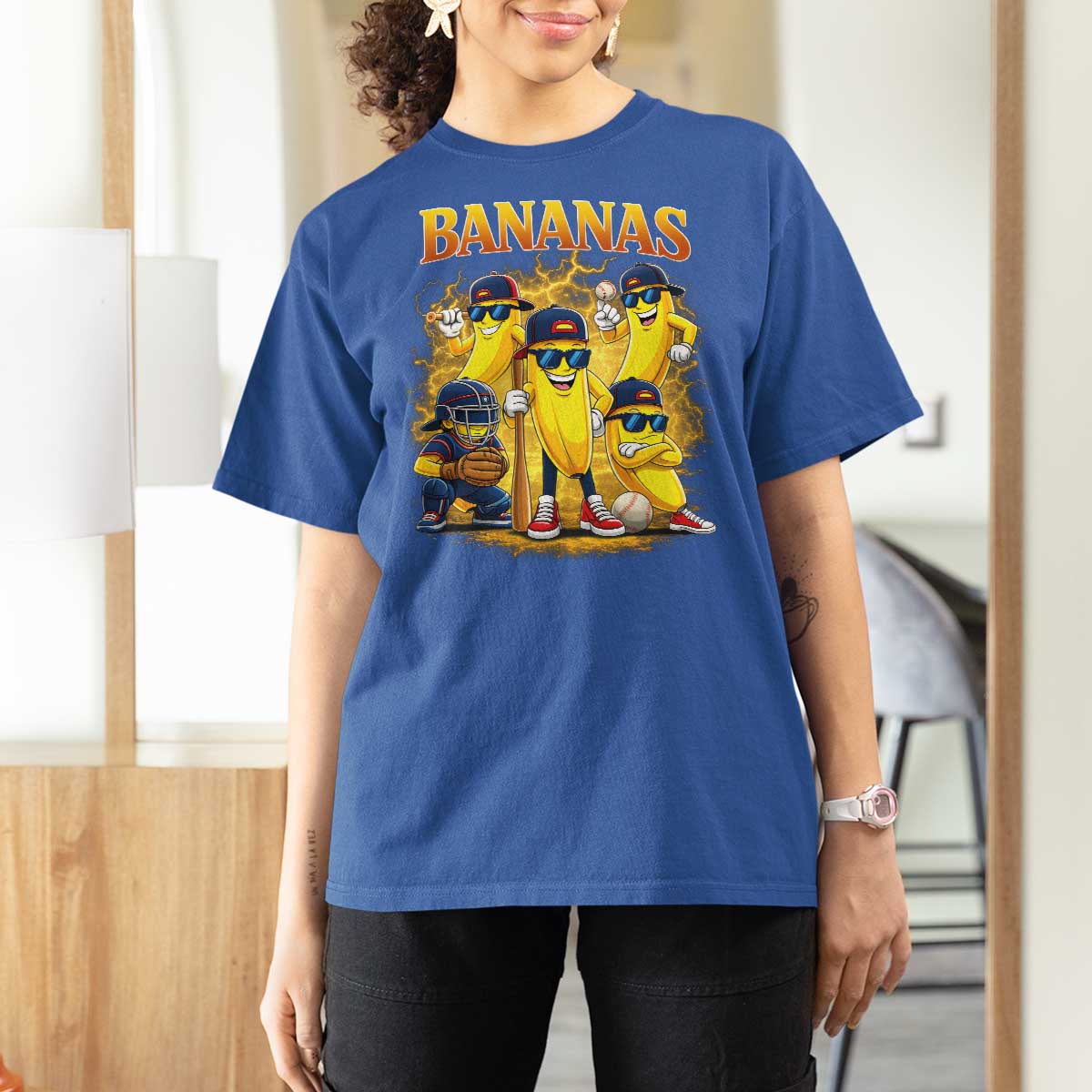 Funny Bananas T Shirt For Women Lets Go Banana Cute Banana Lovers Bootleg