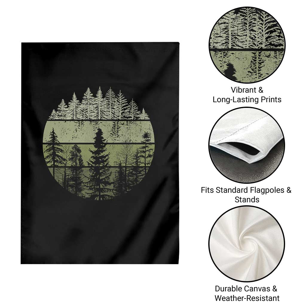 Retro Forest Trees Outdoors Nature Garden Flag Vintage Wildlife - Wonder Print Shop