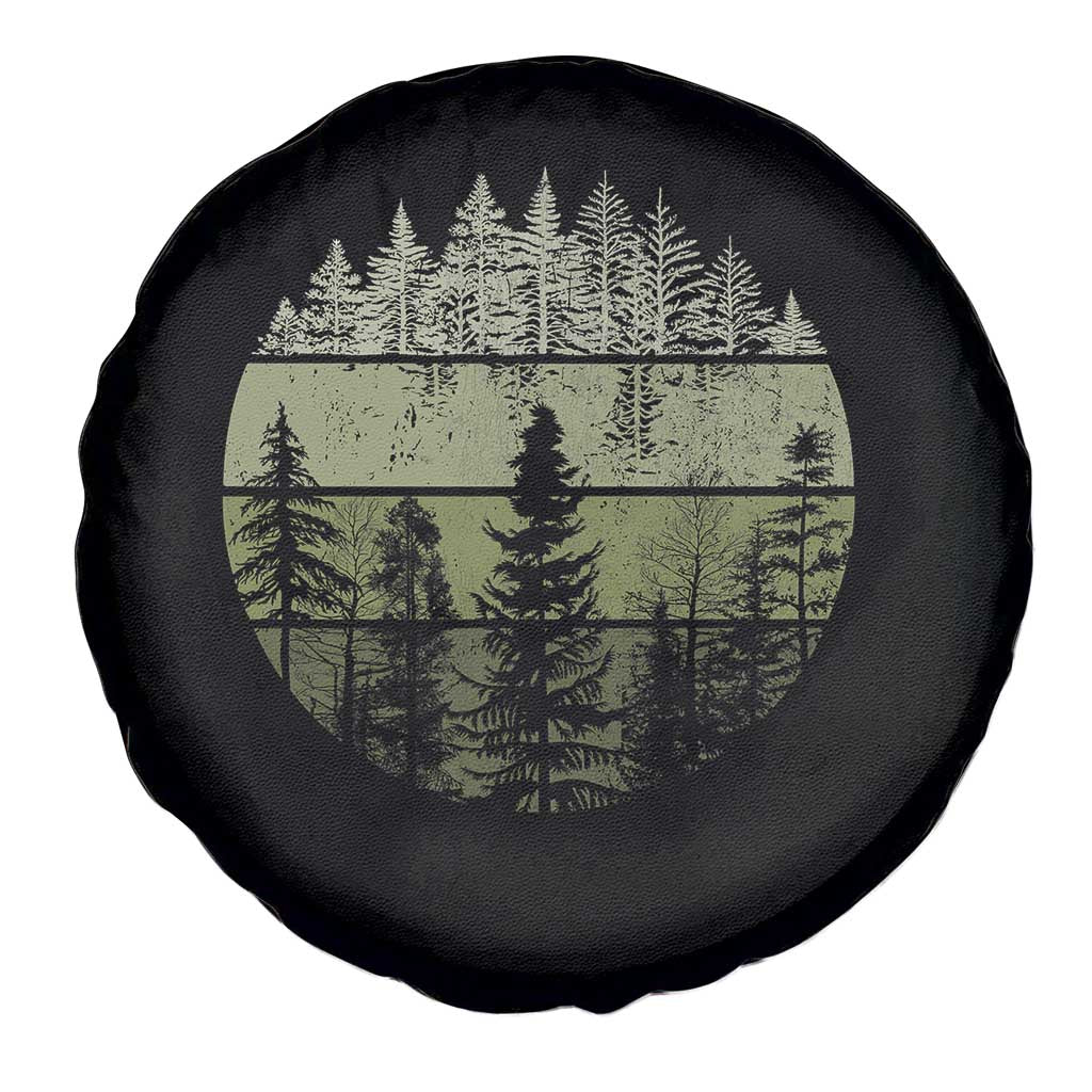 Retro Forest Trees Outdoors Nature Spare Tire Cover Vintage Wildlife - Wonder Print Shop