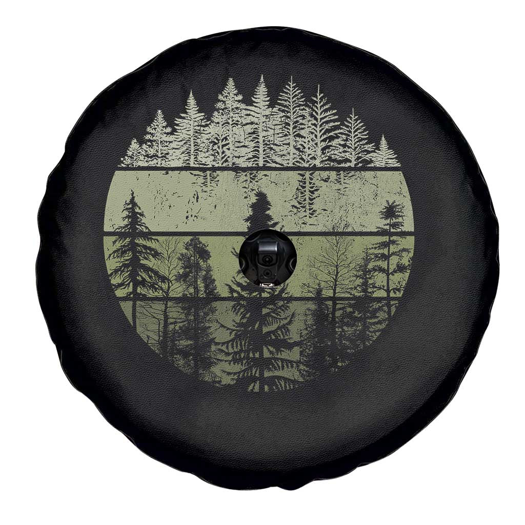 Retro Forest Trees Outdoors Nature Spare Tire Cover Vintage Wildlife - Wonder Print Shop