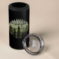 Retro Forest Trees Outdoors Nature 4 in 1 Can Cooler Tumbler Vintage Wildlife - Wonder Print Shop