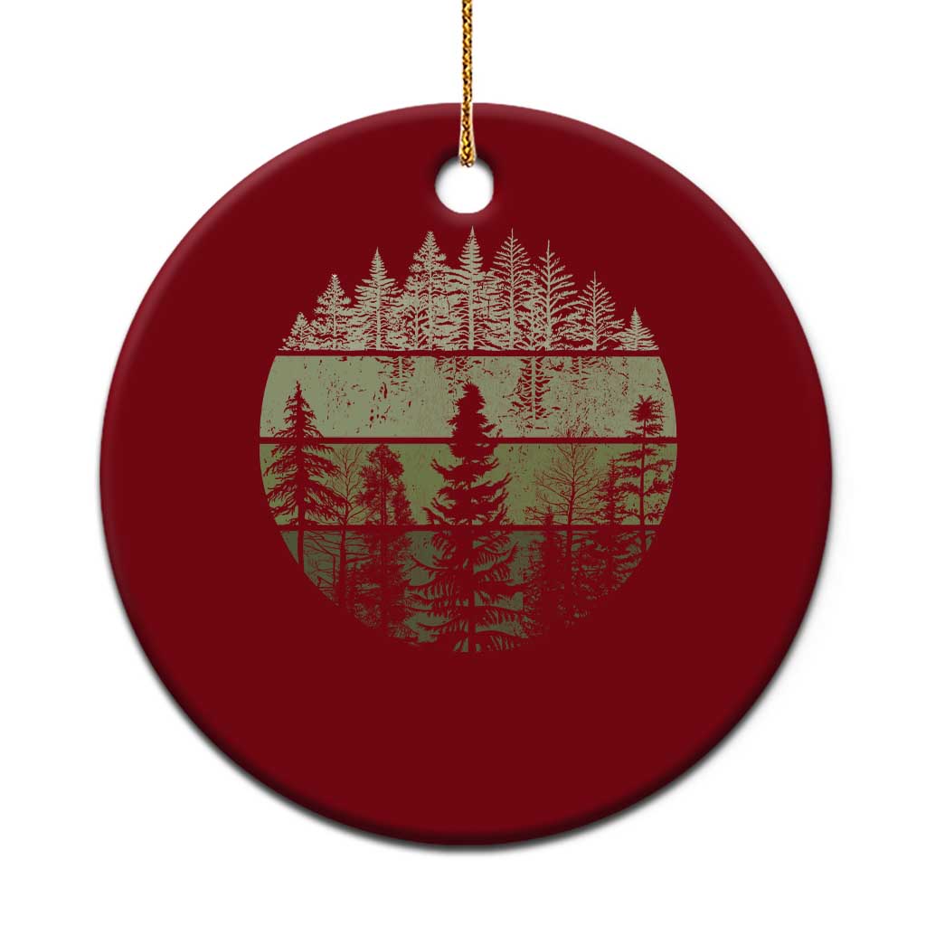 Retro Forest Trees Outdoors Nature Ceramic Ornament Vintage Wildlife - Wonder Print Shop