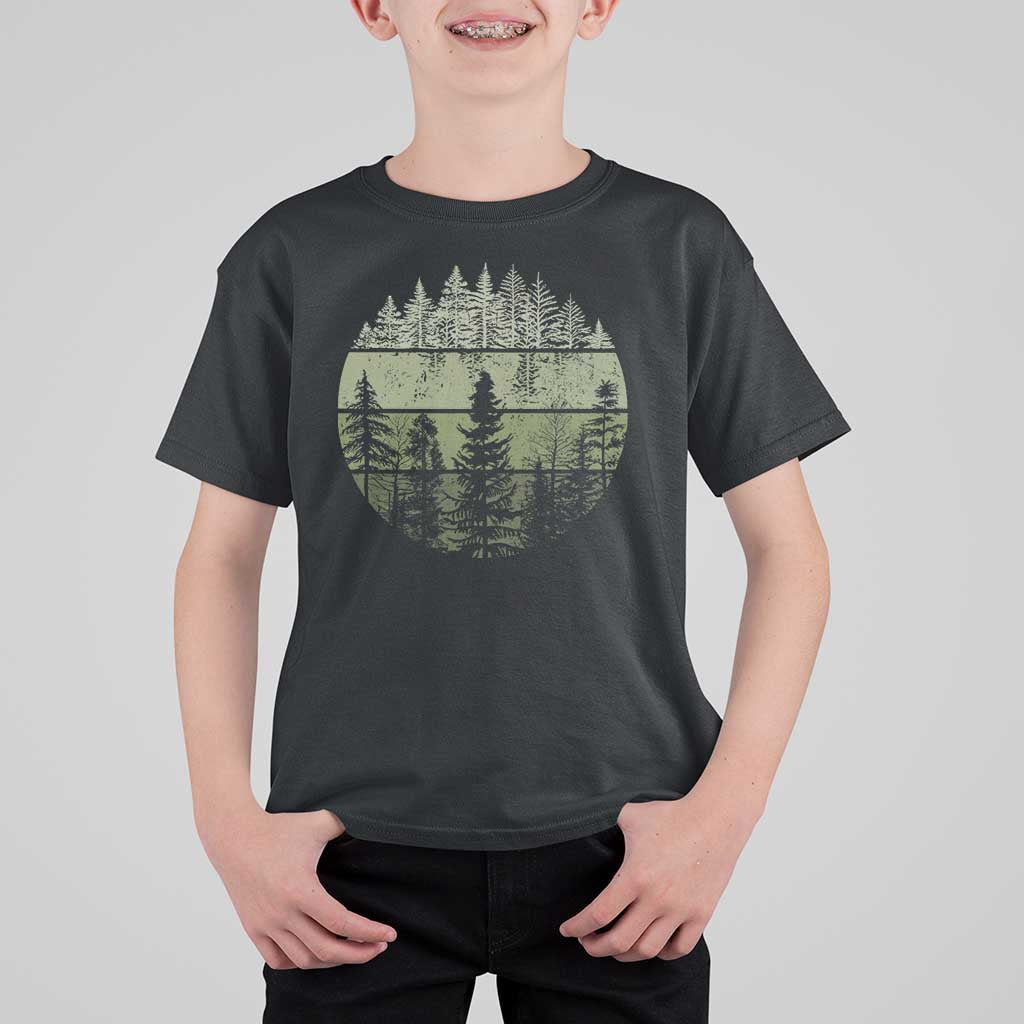 Retro Forest Trees Outdoors Nature T Shirt For Kid Vintage Wildlife - Wonder Print Shop
