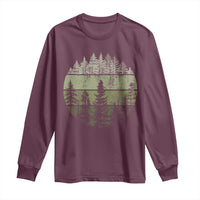 Retro Forest Trees Outdoors Nature Long Sleeve Shirt Vintage Wildlife - Wonder Print Shop