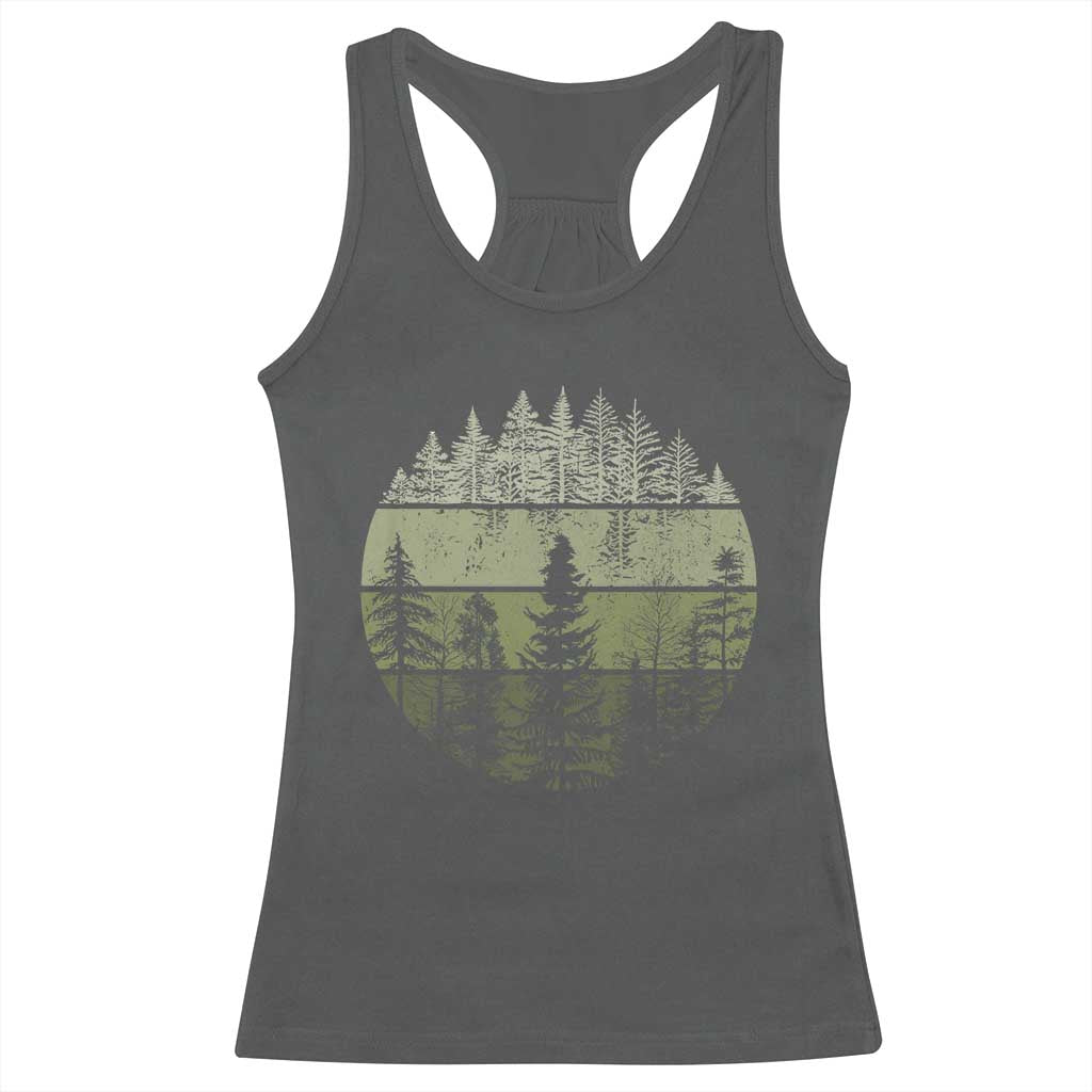 Retro Forest Trees Outdoors Nature Racerback Tank Top Vintage Wildlife - Wonder Print Shop