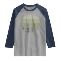 Retro Forest Trees Outdoors Nature Raglan Shirt Vintage Wildlife - Wonder Print Shop