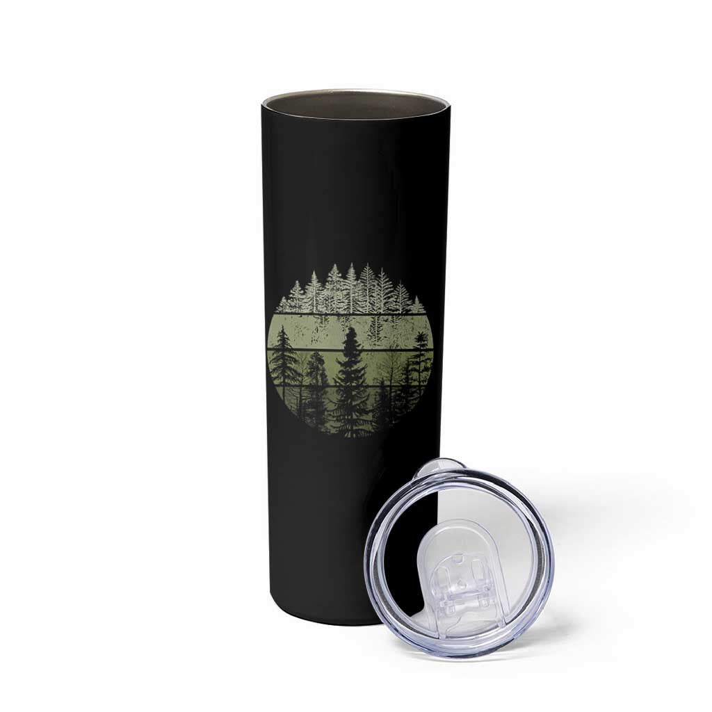 Retro Forest Trees Outdoors Nature Skinny Tumbler Vintage Wildlife - Wonder Print Shop