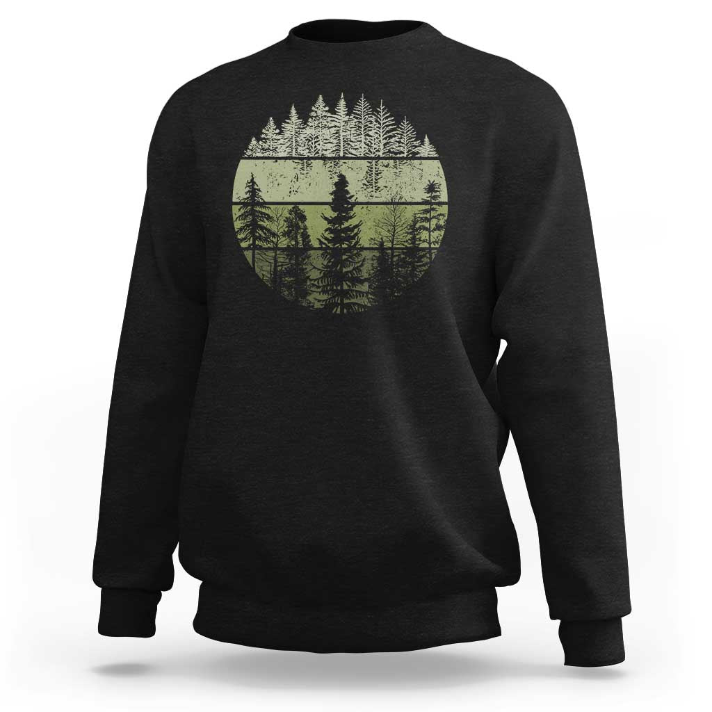 Retro Forest Trees Outdoors Nature Sweatshirt Vintage Wildlife - Wonder Print Shop