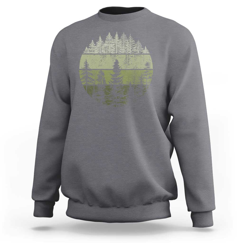 Retro Forest Trees Outdoors Nature Sweatshirt Vintage Wildlife - Wonder Print Shop