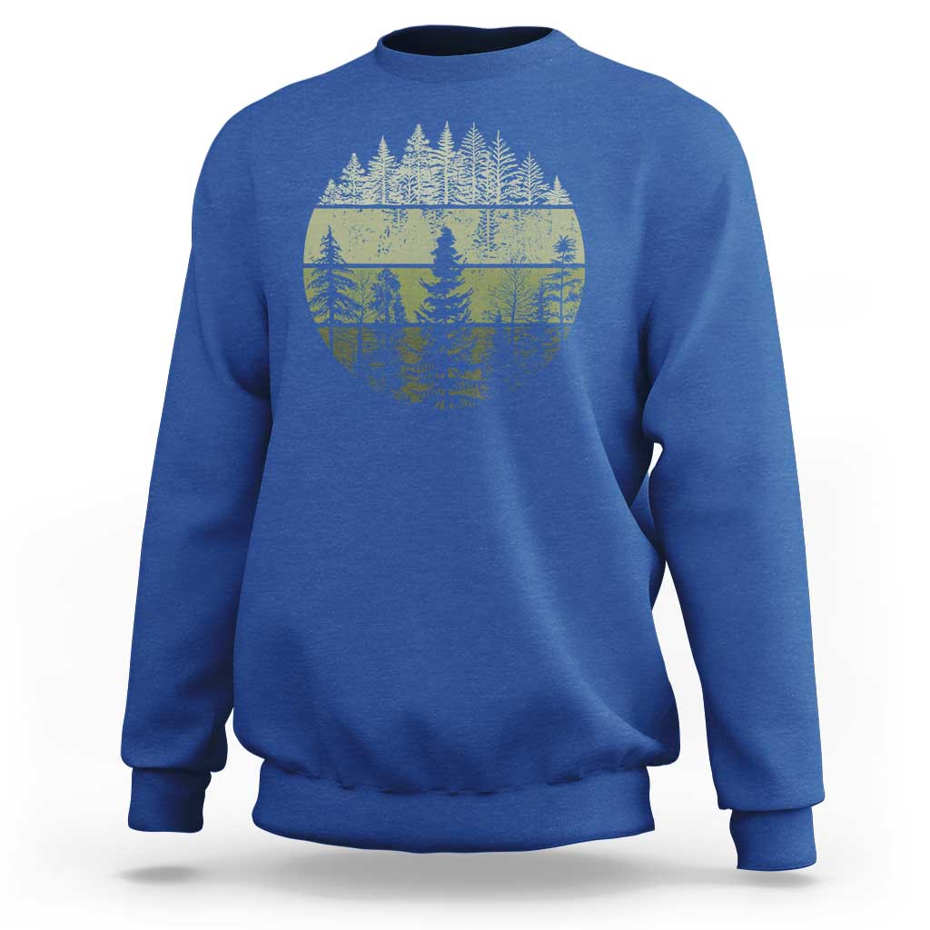 Retro Forest Trees Outdoors Nature Sweatshirt Vintage Wildlife - Wonder Print Shop