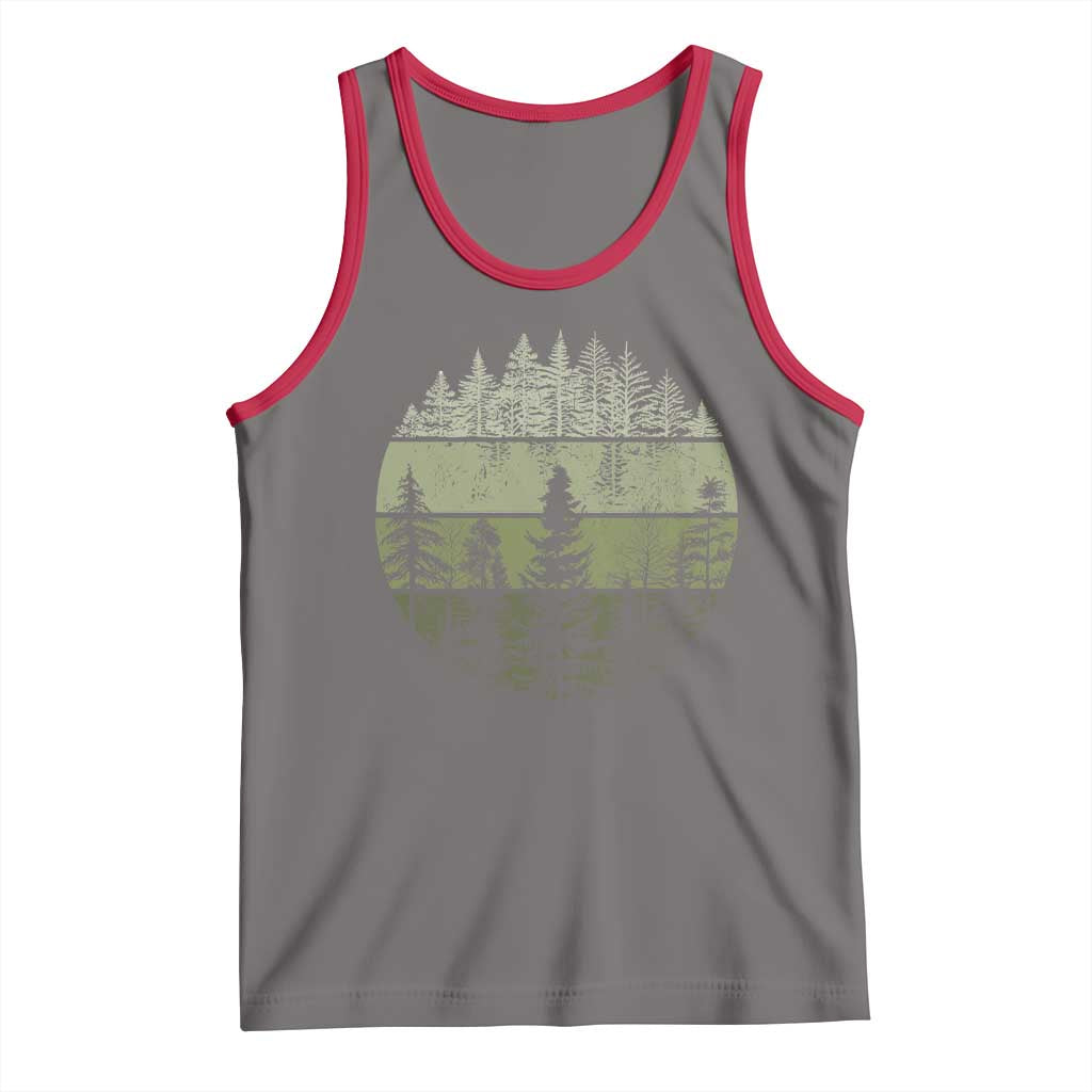 Retro Forest Trees Outdoors Nature Tank Top Vintage Wildlife - Wonder Print Shop