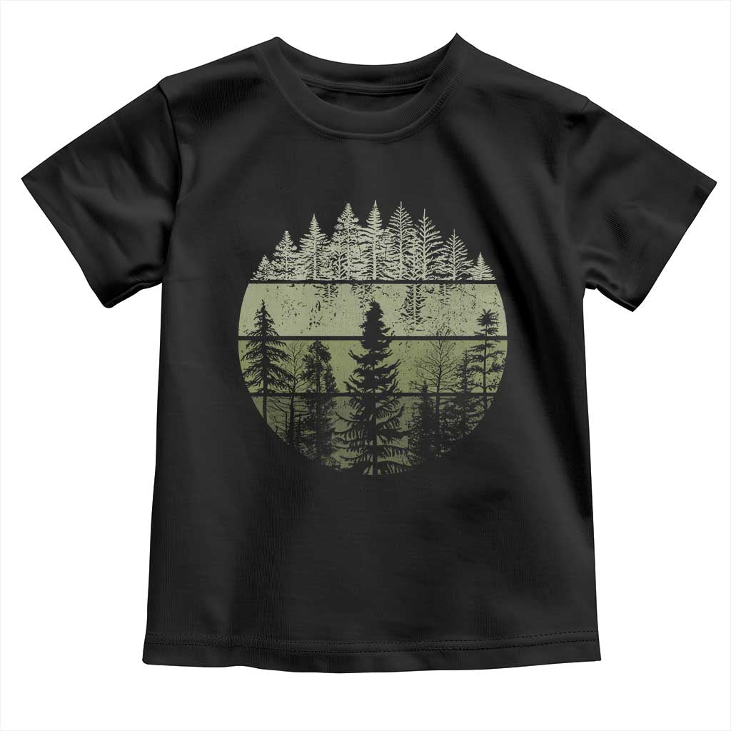 Retro Forest Trees Outdoors Nature Toddler T Shirt Vintage Wildlife - Wonder Print Shop
