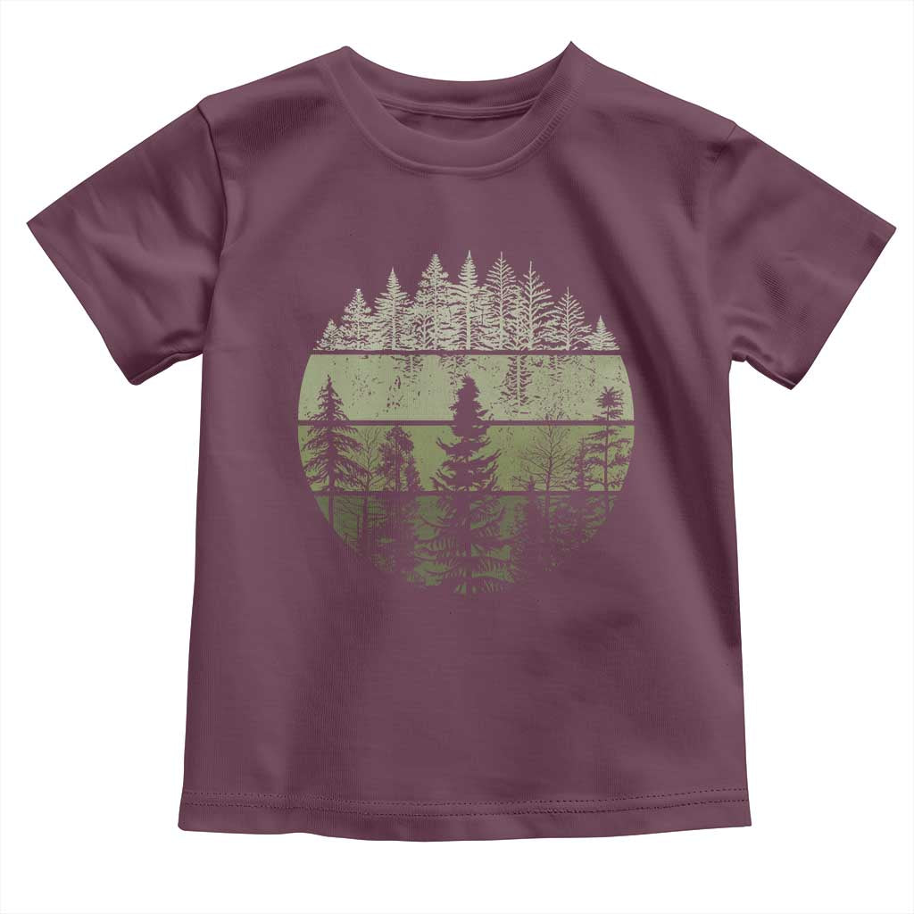Retro Forest Trees Outdoors Nature Toddler T Shirt Vintage Wildlife - Wonder Print Shop