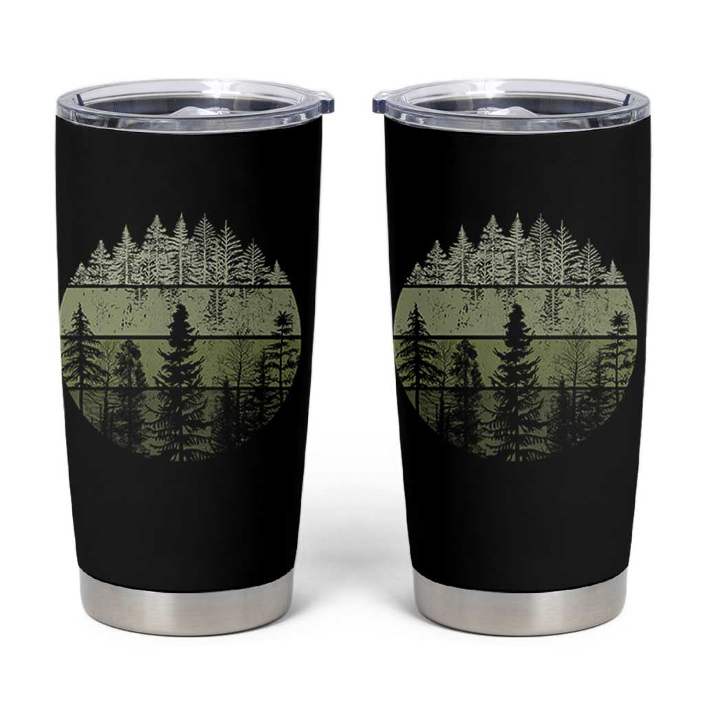 Retro Forest Trees Outdoors Nature Tumbler Cup Vintage Wildlife - Wonder Print Shop