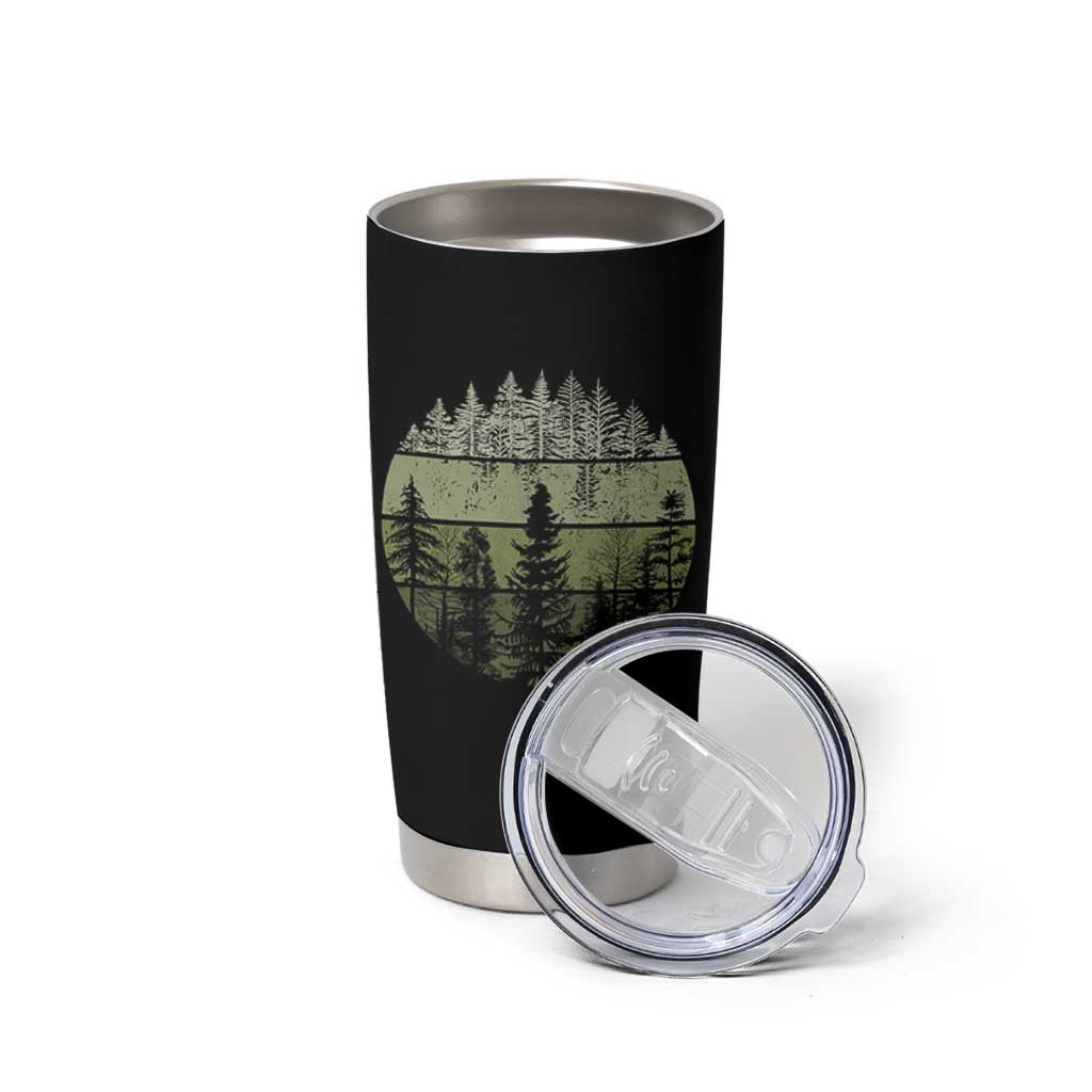 Retro Forest Trees Outdoors Nature Tumbler Cup Vintage Wildlife - Wonder Print Shop