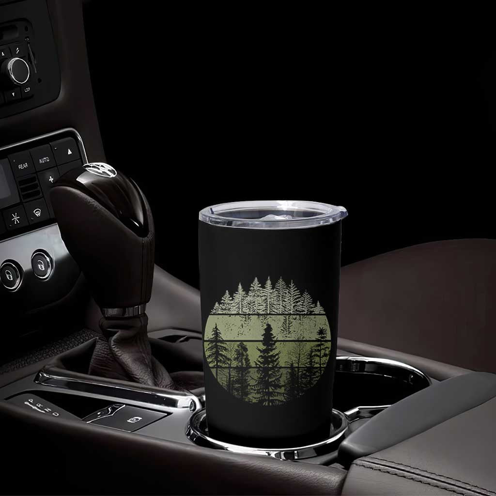 Retro Forest Trees Outdoors Nature Tumbler Cup Vintage Wildlife - Wonder Print Shop