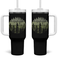 Retro Forest Trees Outdoors Nature Tumbler With Handle Vintage Wildlife - Wonder Print Shop