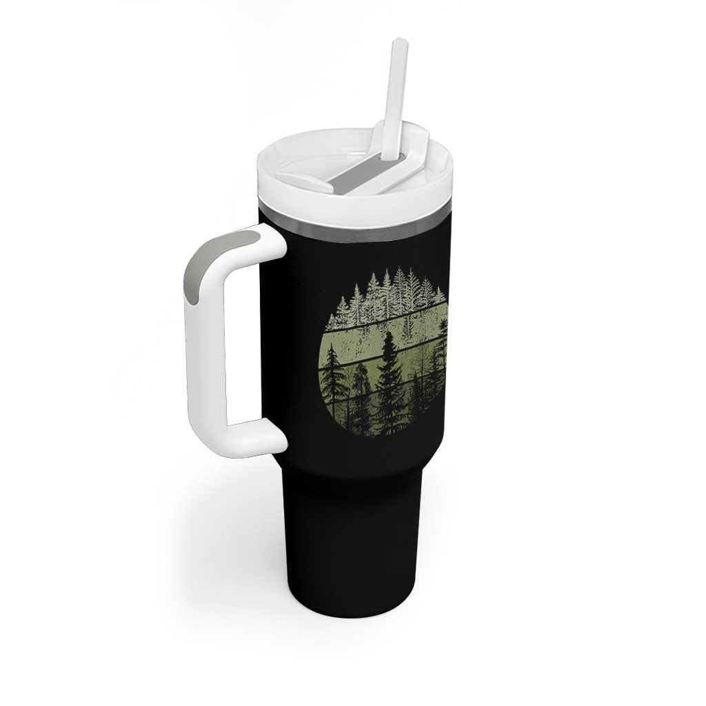 Retro Forest Trees Outdoors Nature Tumbler With Handle Vintage Wildlife - Wonder Print Shop