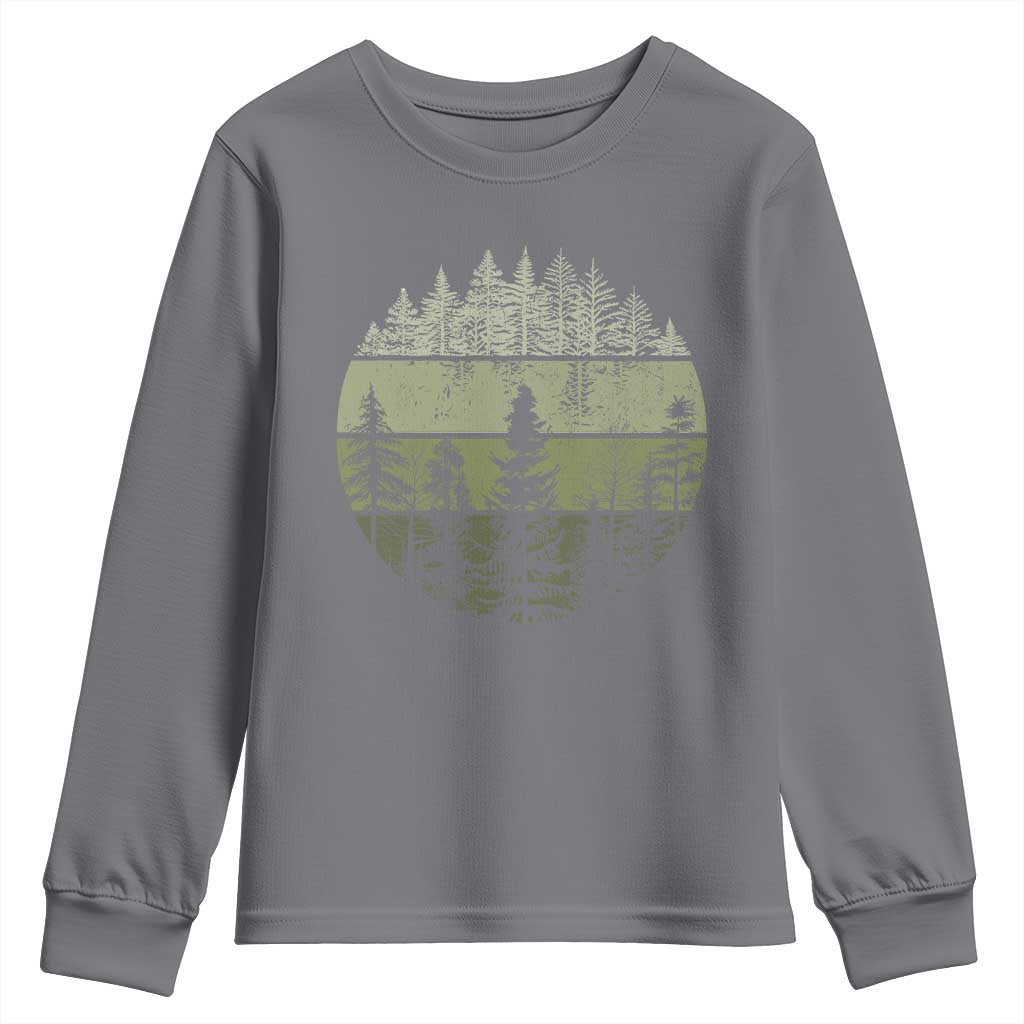 Retro Forest Trees Outdoors Nature Youth Sweatshirt Vintage Wildlife - Wonder Print Shop
