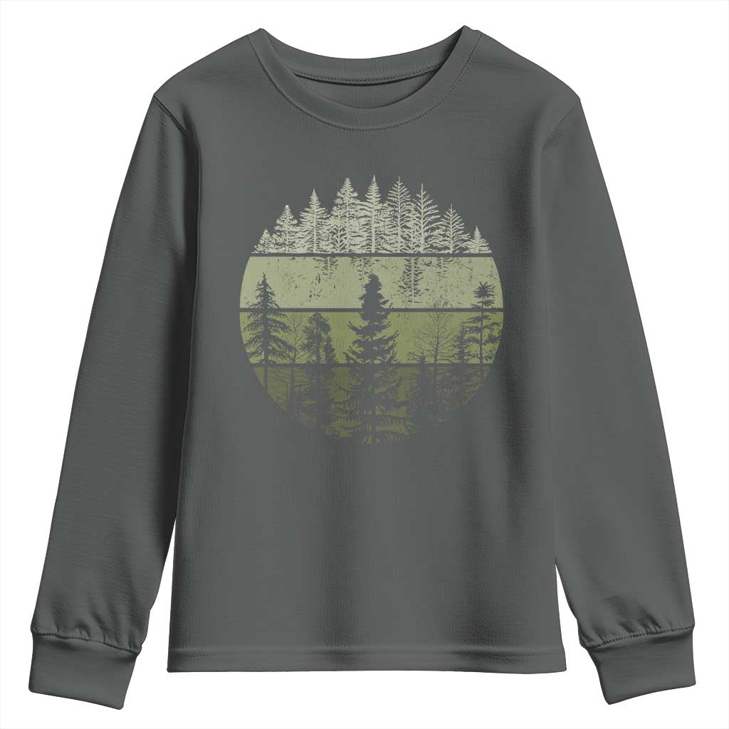 Retro Forest Trees Outdoors Nature Youth Sweatshirt Vintage Wildlife - Wonder Print Shop