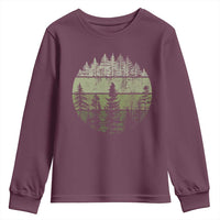 Retro Forest Trees Outdoors Nature Youth Sweatshirt Vintage Wildlife - Wonder Print Shop