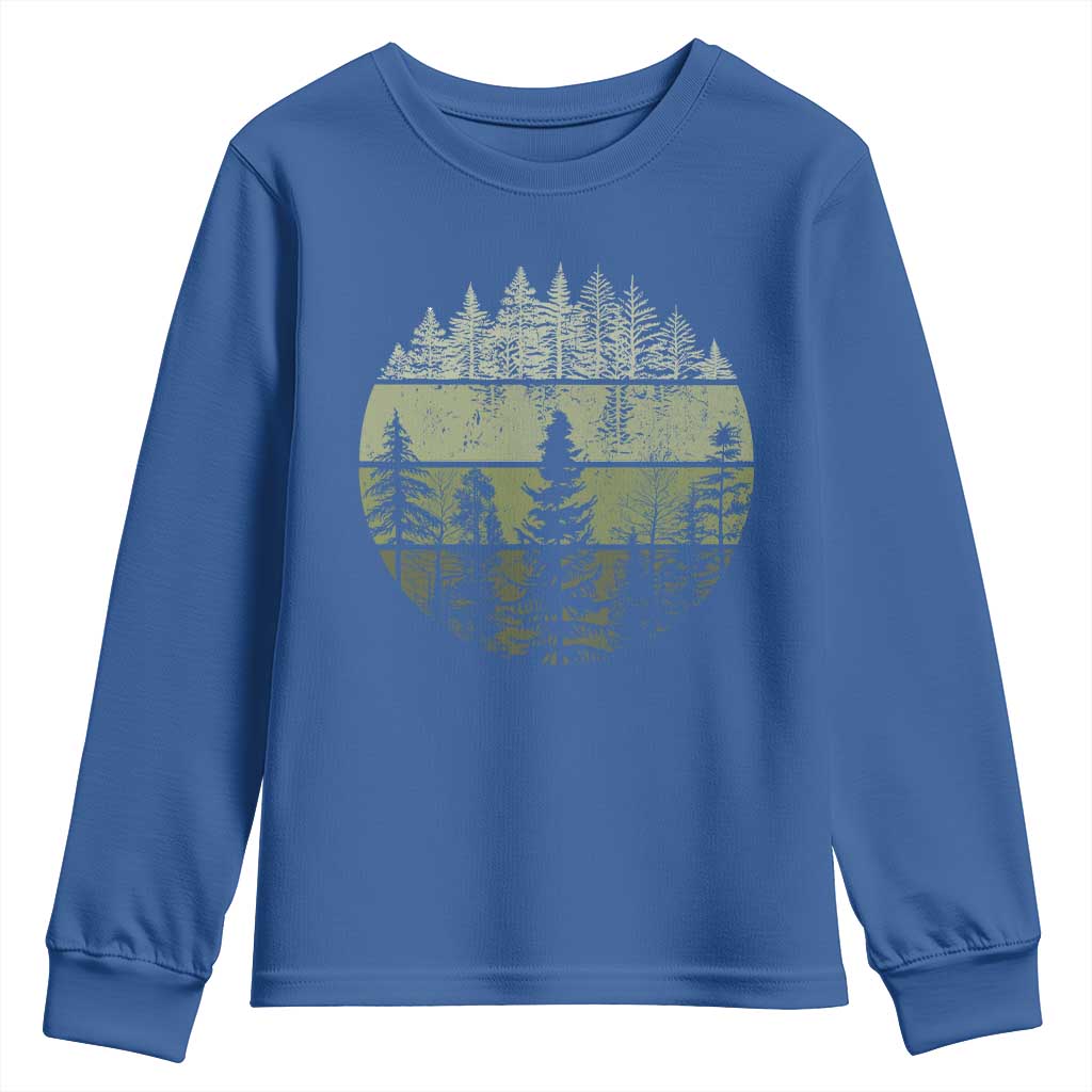 Retro Forest Trees Outdoors Nature Youth Sweatshirt Vintage Wildlife - Wonder Print Shop