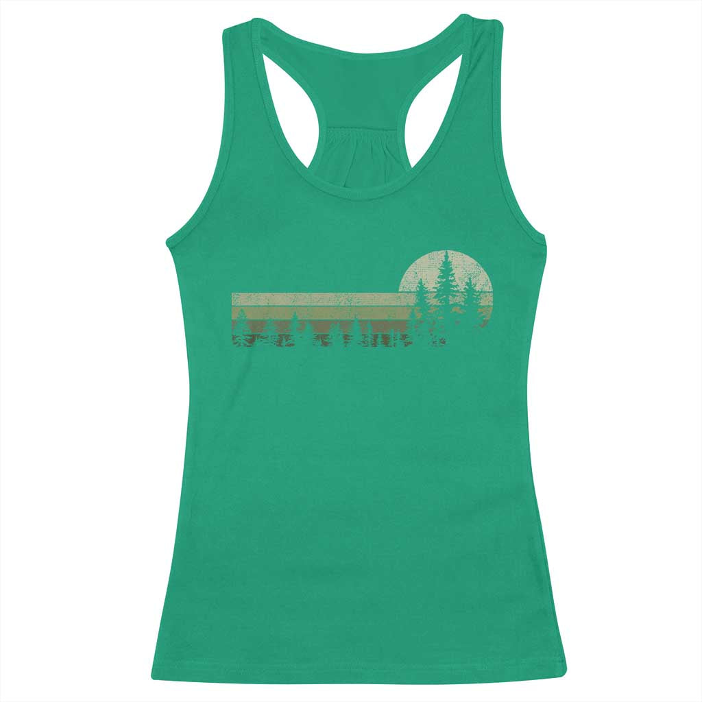 Trees Wildlife Nature Vintage Forest Racerback Tank Top - Wonder Print Shop