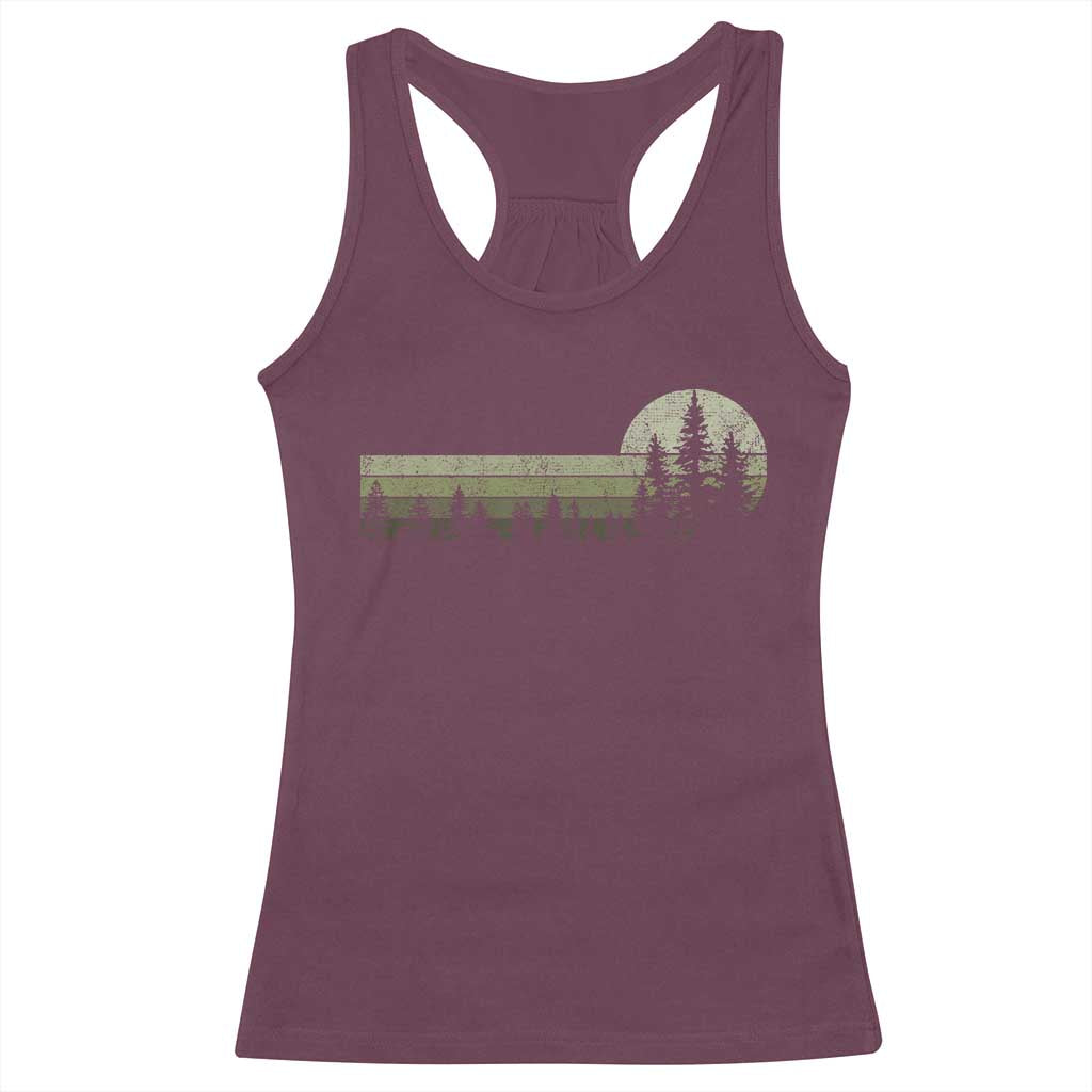 Trees Wildlife Nature Vintage Forest Racerback Tank Top - Wonder Print Shop