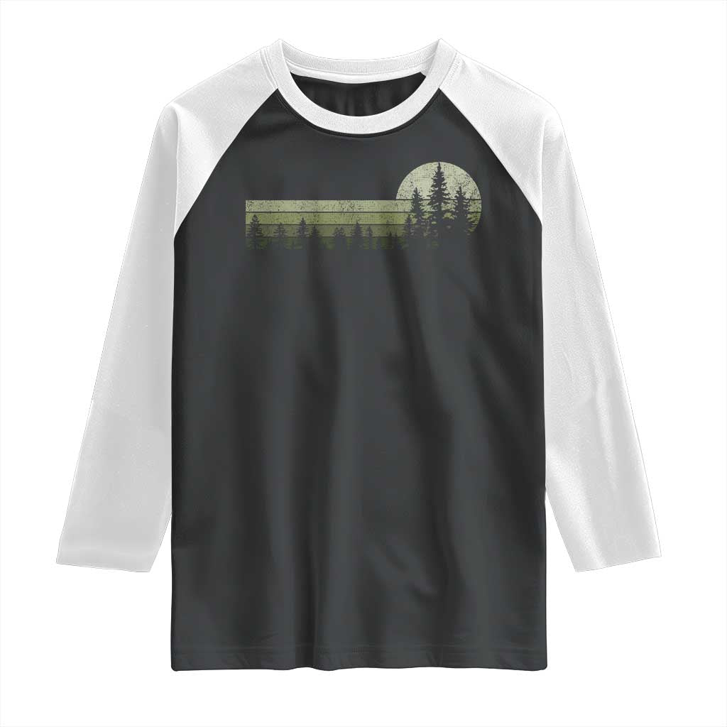 Trees Wildlife Nature Vintage Forest Raglan Shirt - Wonder Print Shop