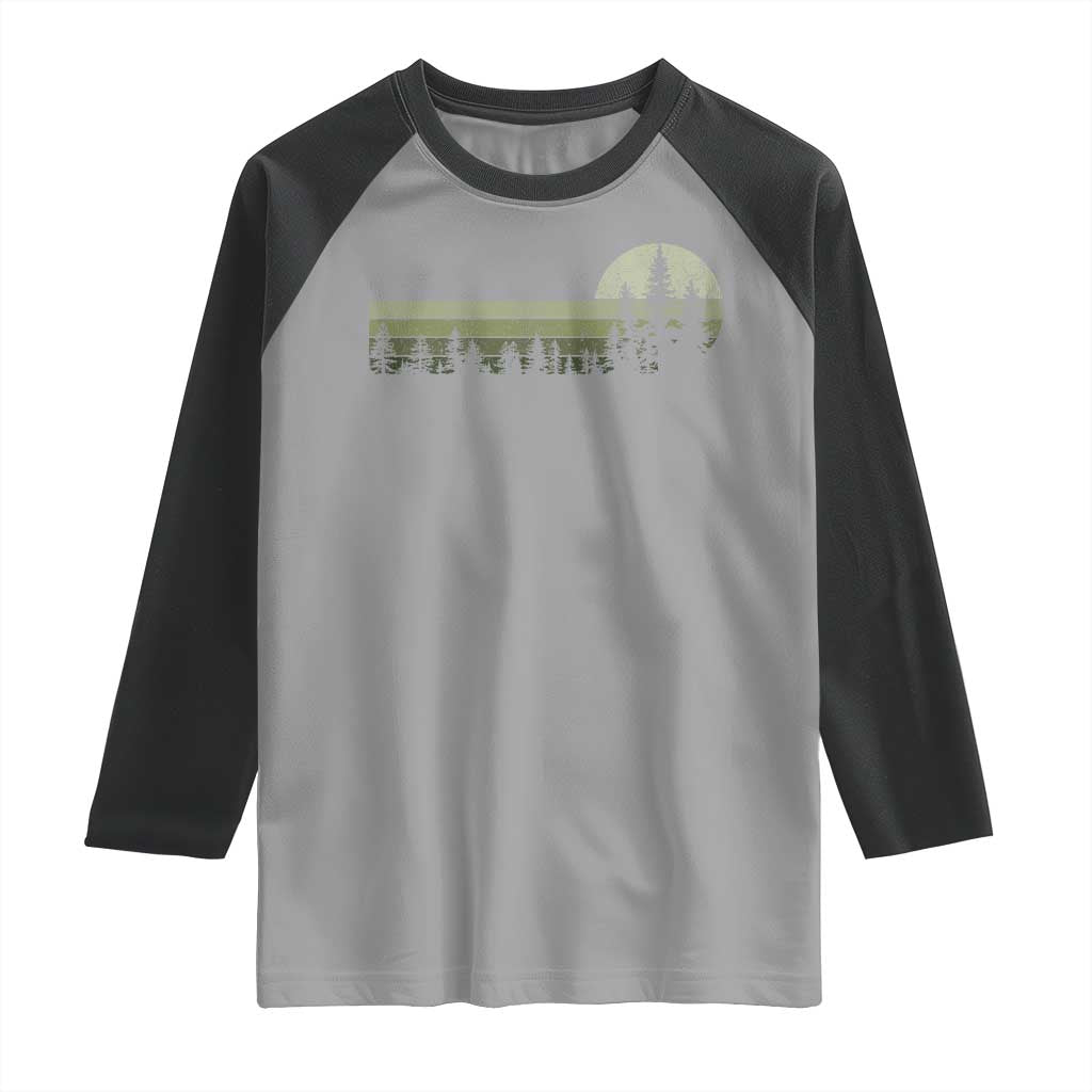 Trees Wildlife Nature Vintage Forest Raglan Shirt - Wonder Print Shop