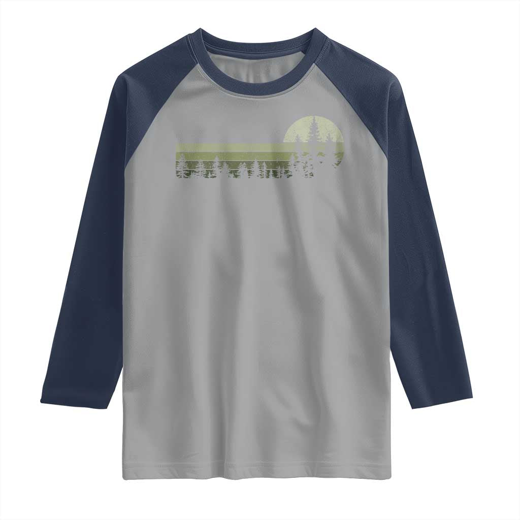 Trees Wildlife Nature Vintage Forest Raglan Shirt - Wonder Print Shop