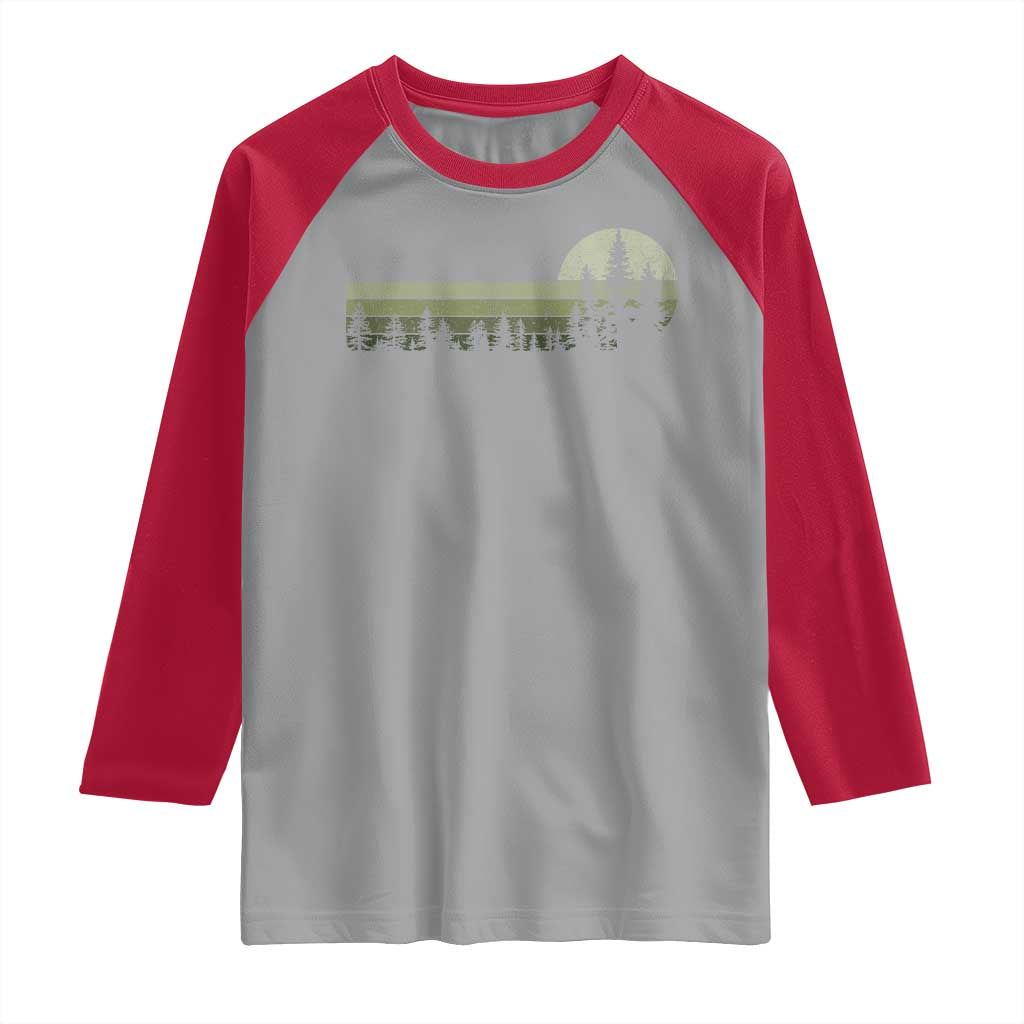 Trees Wildlife Nature Vintage Forest Raglan Shirt - Wonder Print Shop